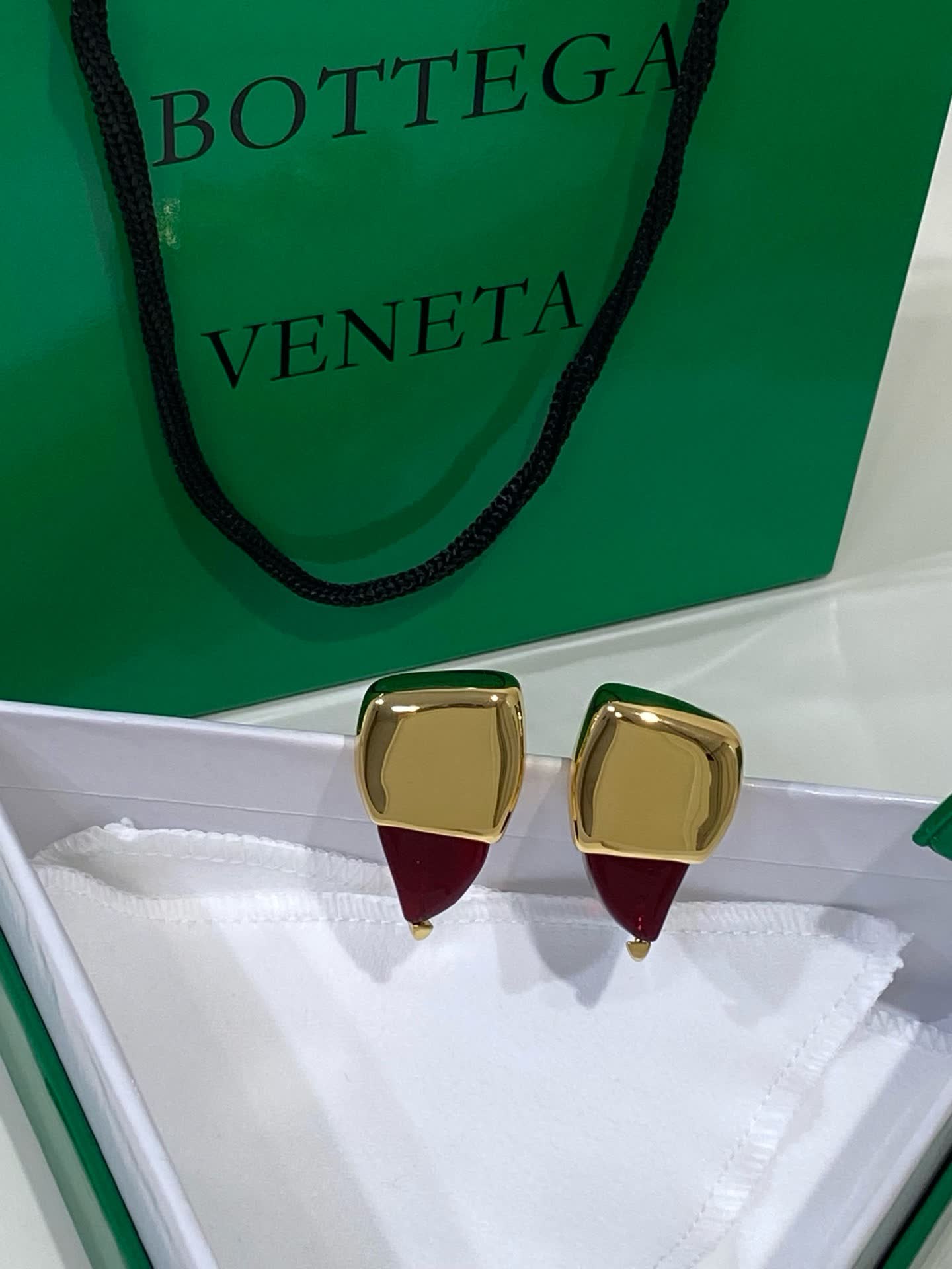 Bottega Veneta Gold Geometric Earrings